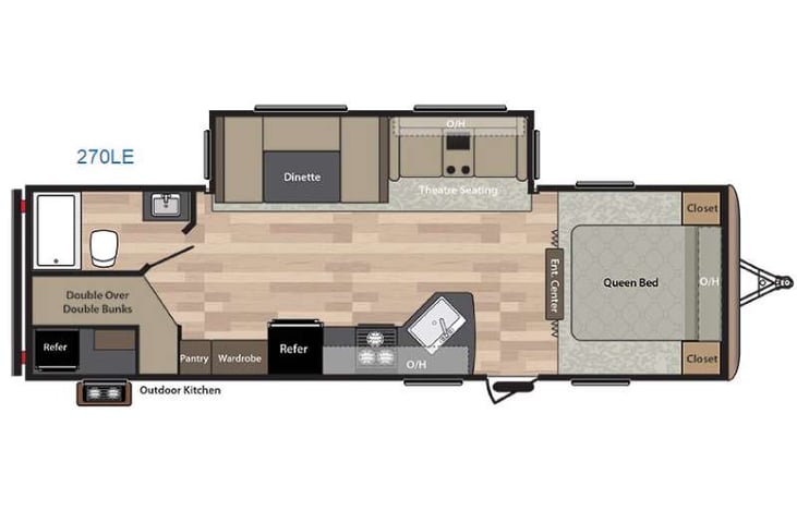 Representative floor plan provided by a trusted RVshare partner.