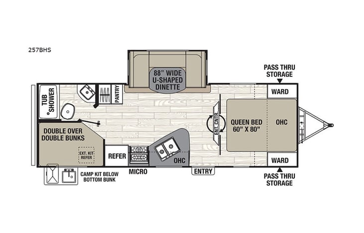 Representative floor plan provided by a trusted RVshare partner.
