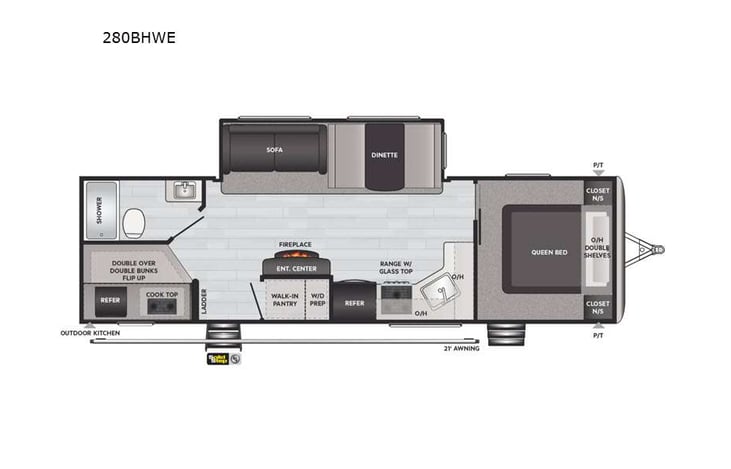 Representative floor plan provided by a trusted RVshare partner.