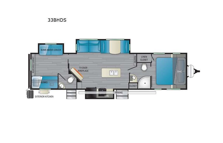 Representative floor plan provided by a trusted RVshare partner.