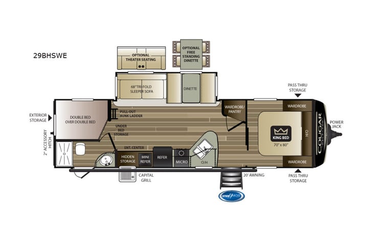 Representative floor plan provided by a trusted RVshare partner.