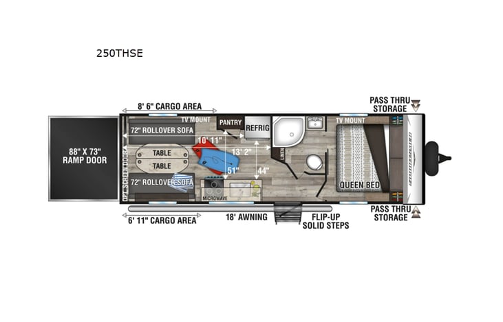 Representative floor plan provided by a trusted RVshare partner.
