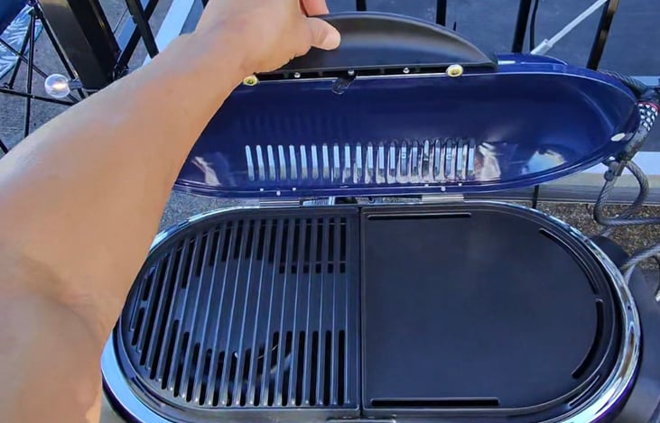 The Hot Tub Suite comes with a grill-griddle and cooking utensils