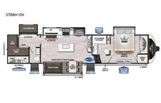 2023 East to West Ahara 378BH-OK W/Huge Bunkhouse