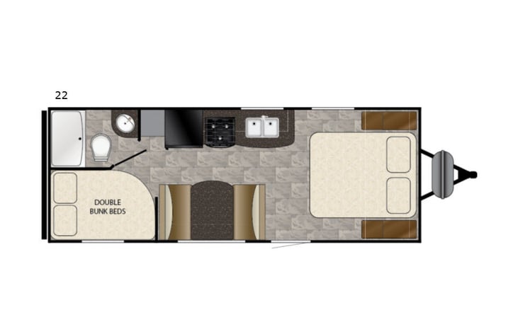 Representative floor plan provided by a trusted RVshare partner.