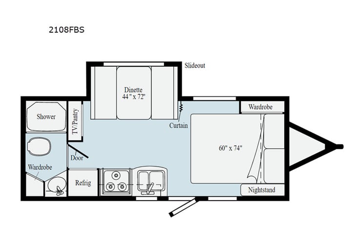 Representative floor plan provided by a trusted RVshare partner.