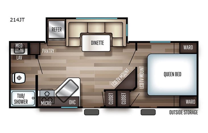 Representative floor plan provided by a trusted RVshare partner.