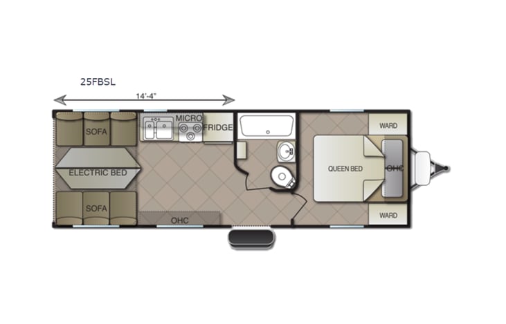 Representative floor plan provided by a trusted RVshare partner.