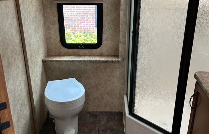 Brand new toilet installed.