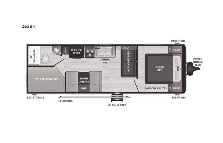 Representative floor plan provided by a trusted RVshare partner.