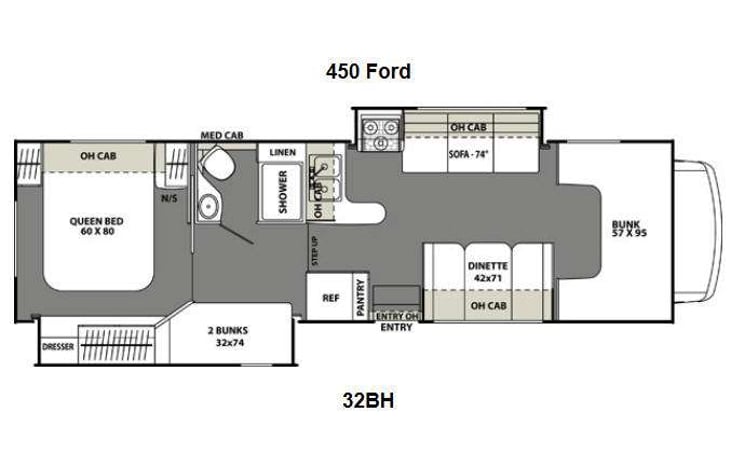 Representative floor plan provided by a trusted RVshare partner.
