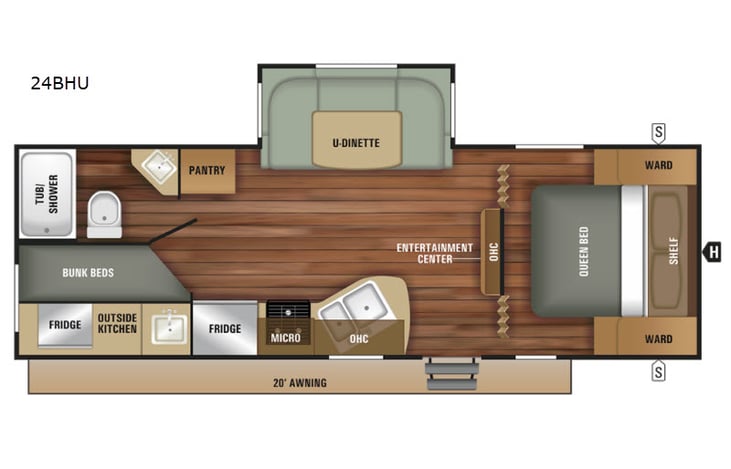 Representative floor plan provided by a trusted RVshare partner.