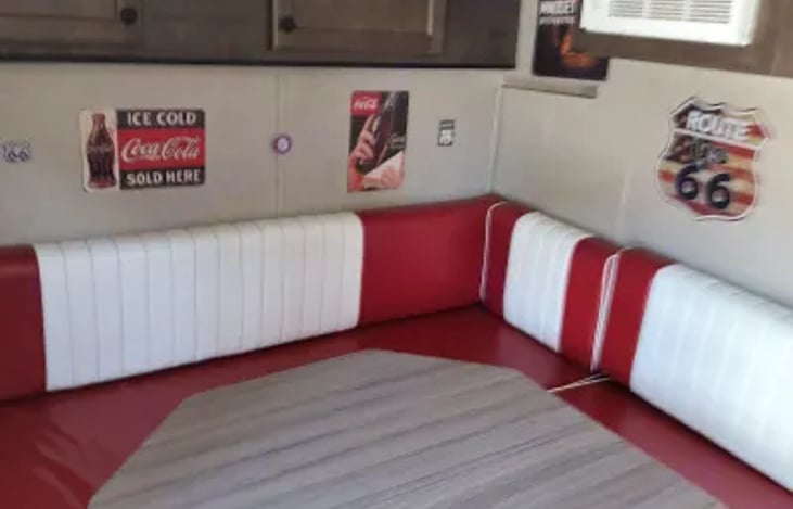 Dinette, folds  down into cozy bed