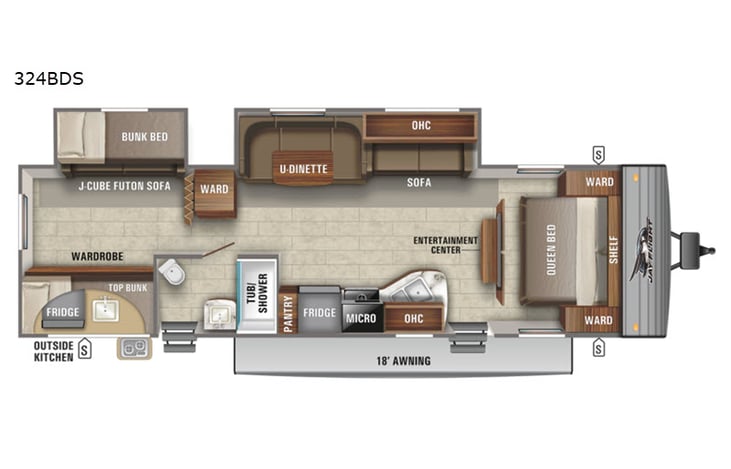 Representative floor plan provided by a trusted RVshare partner.