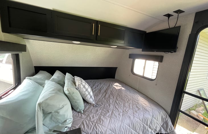 TV on wall can be moved to outside for tailgating