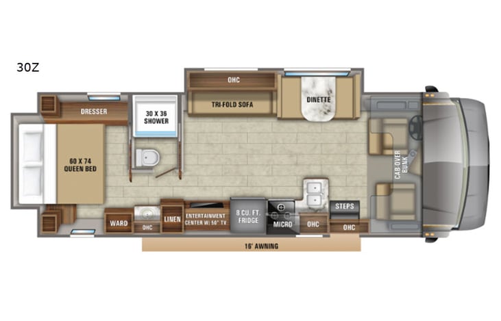 Representative floor plan provided by a trusted RVshare partner.