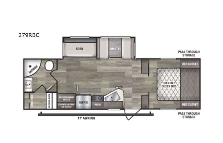Representative floor plan provided by a trusted RVshare partner.