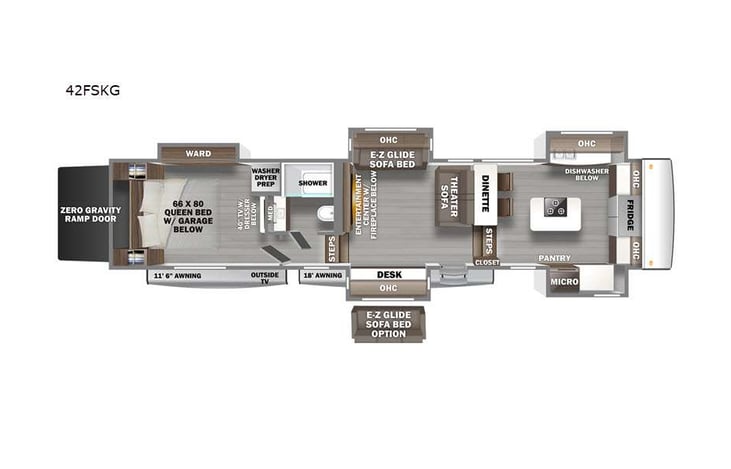 Representative floor plan provided by a trusted RVshare partner.