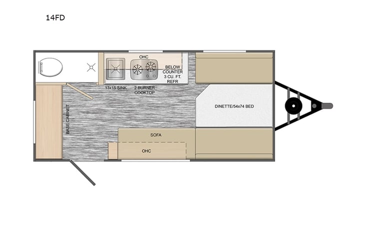 Representative floor plan provided by a trusted RVshare partner.