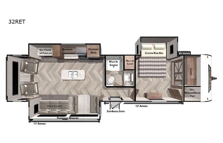 Representative floor plan provided by a trusted RVshare partner.