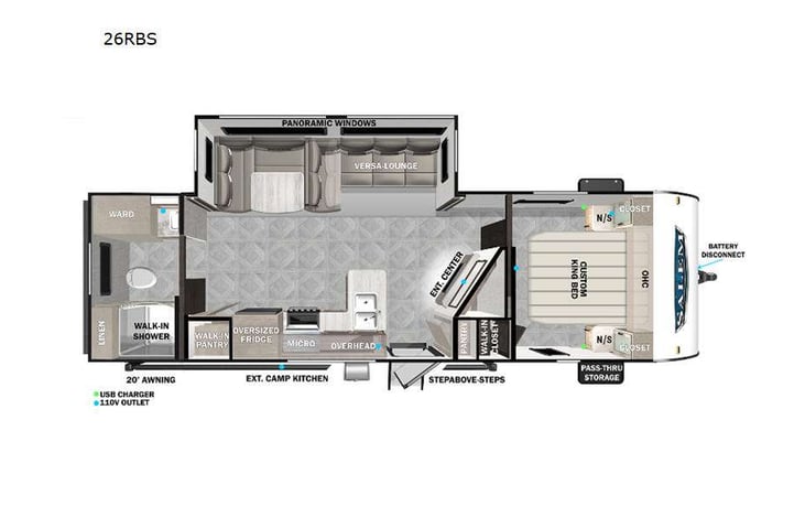 Representative floor plan provided by a trusted RVshare partner.
