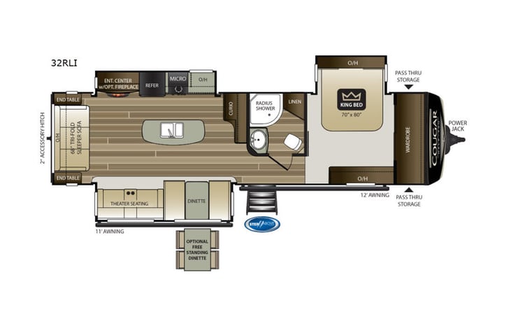 Representative floor plan provided by a trusted RVshare partner.