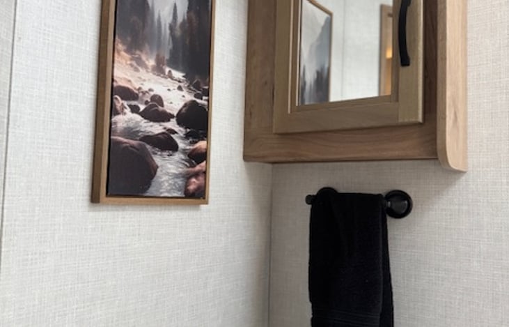 Bath towels, washcloths and toilet paper included