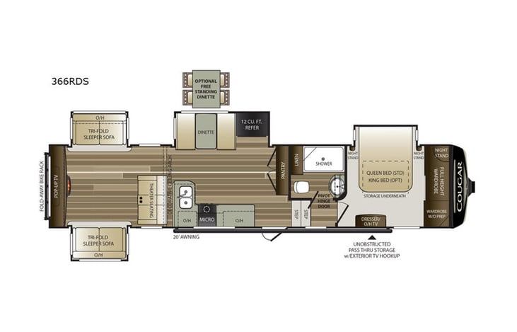Representative floor plan provided by a trusted RVshare partner.