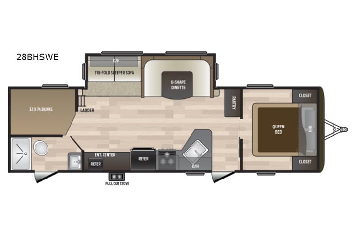 Representative floor plan provided by a trusted RVshare partner.