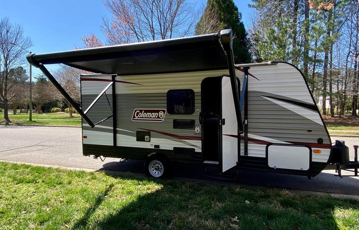 Power awning with LED lights.
