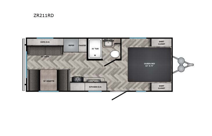 Representative floor plan provided by a trusted RVshare partner.
