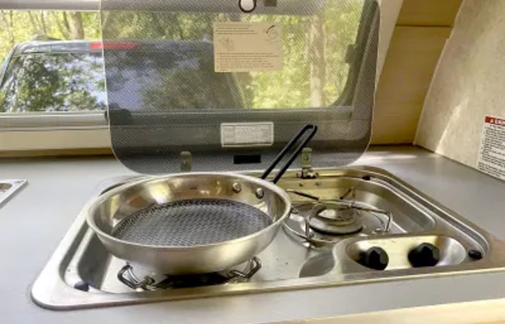 The carbon steel bottom pan is great for cooking anything.
