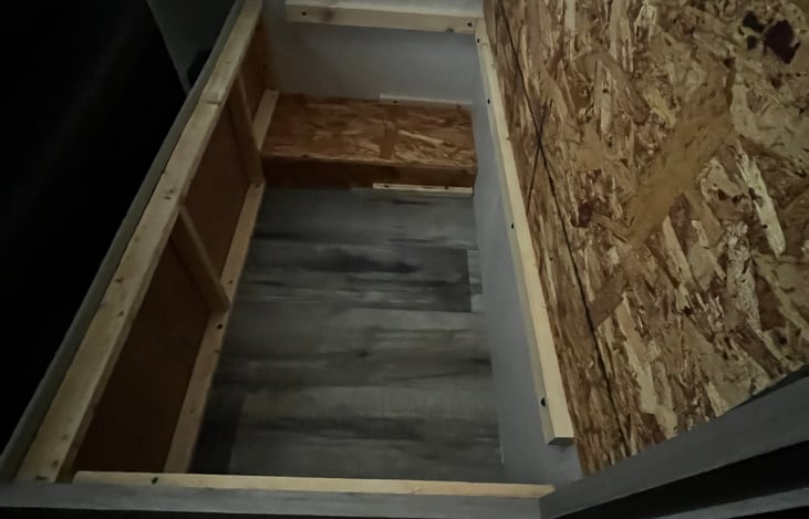 Storage under each dining benches