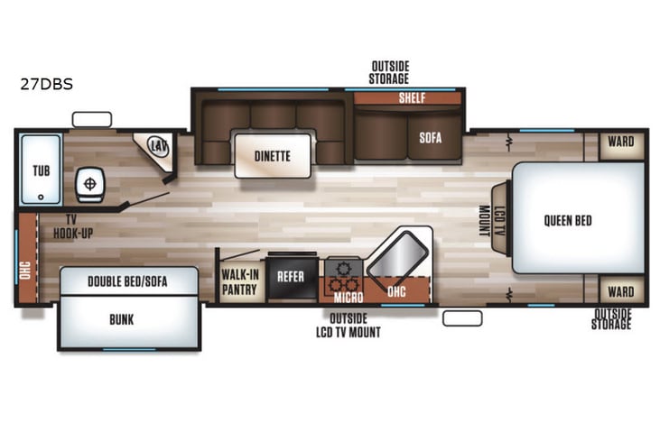 Representative floor plan provided by a trusted RVshare partner.