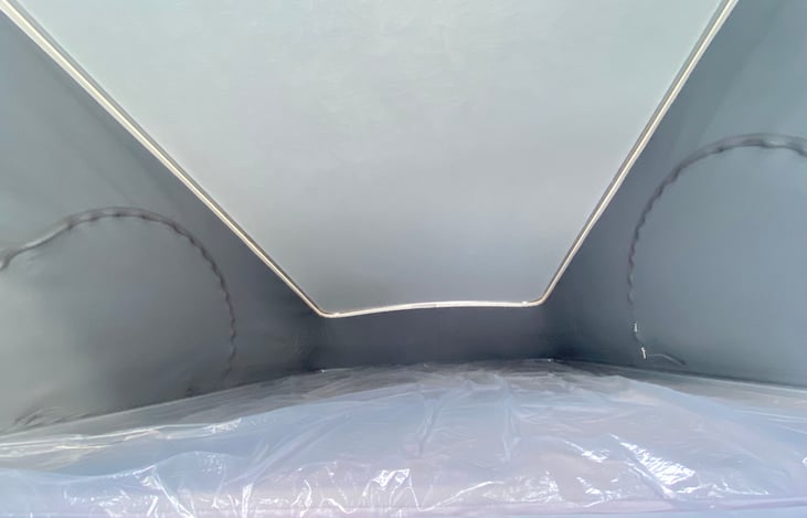 Rooftop bed area with zippered and screened windows or keep closed for privacy