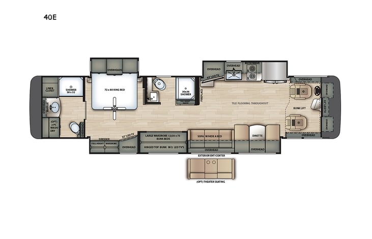 Representative floor plan provided by a trusted RVshare partner.