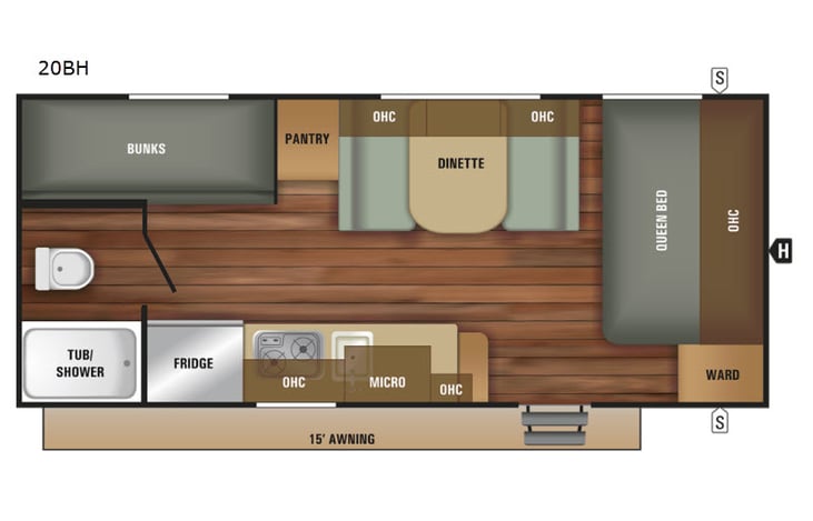 Representative floor plan provided by a trusted RVshare partner.