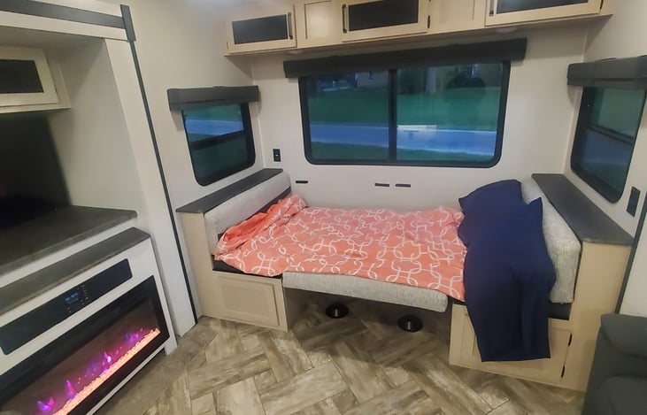 dining table turned into a bed