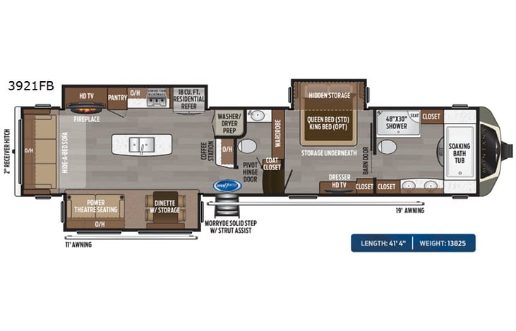 Representative floor plan provided by a trusted RVshare partner.