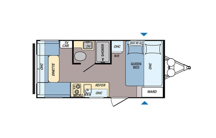 Representative floor plan provided by a trusted RVshare partner.
