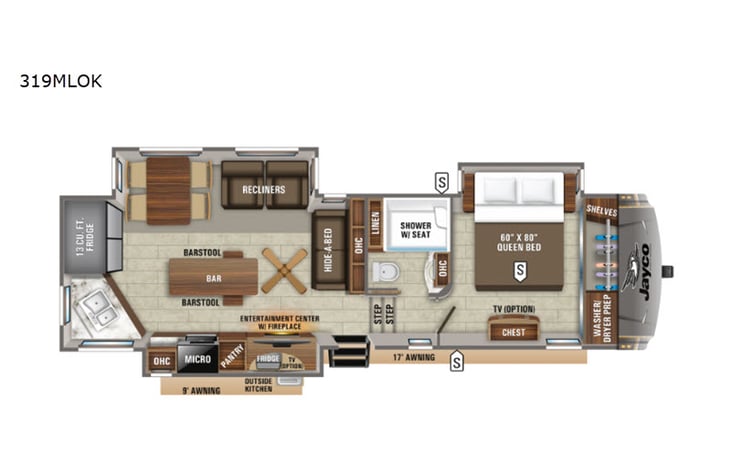 Representative floor plan provided by a trusted RVshare partner.
