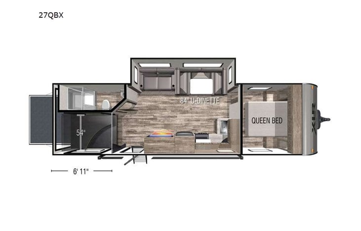 Representative floor plan provided by a trusted RVshare partner.