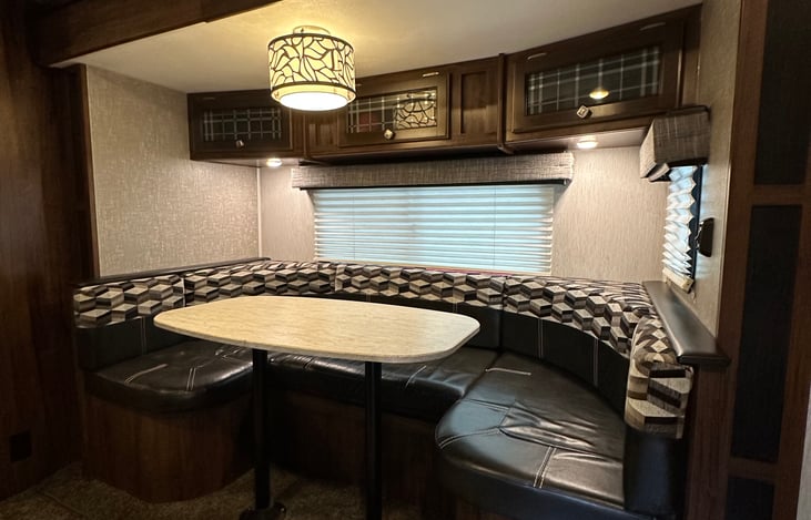Spacious dinette that converts to a sleeping area