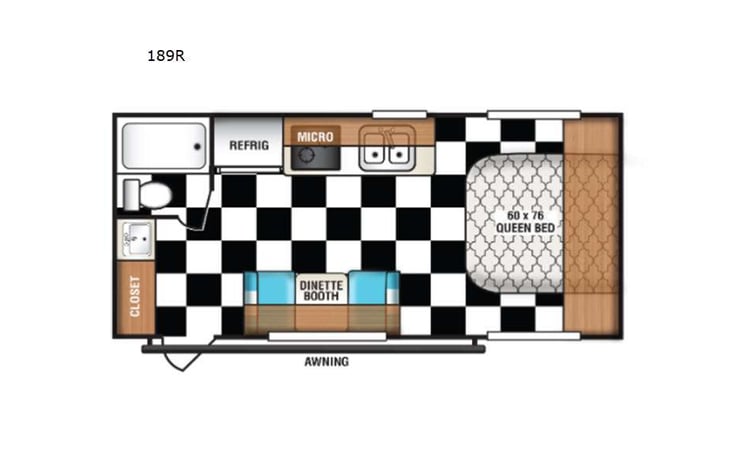 Representative floor plan provided by a trusted RVshare partner.