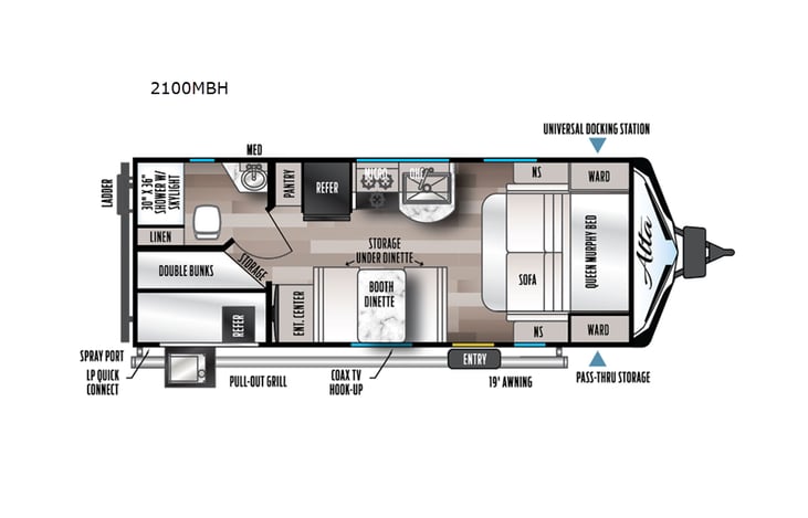 Representative floor plan provided by a trusted RVshare partner.