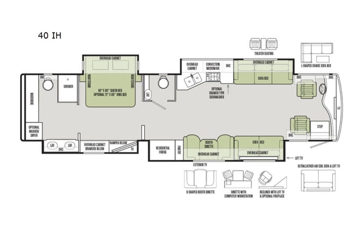 Representative floor plan provided by a trusted RVshare partner.