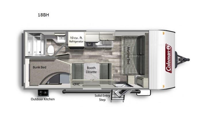 Representative floor plan provided by a trusted RVshare partner.