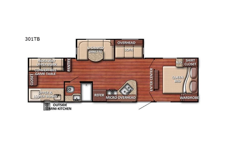 Representative floor plan provided by a trusted RVshare partner.
