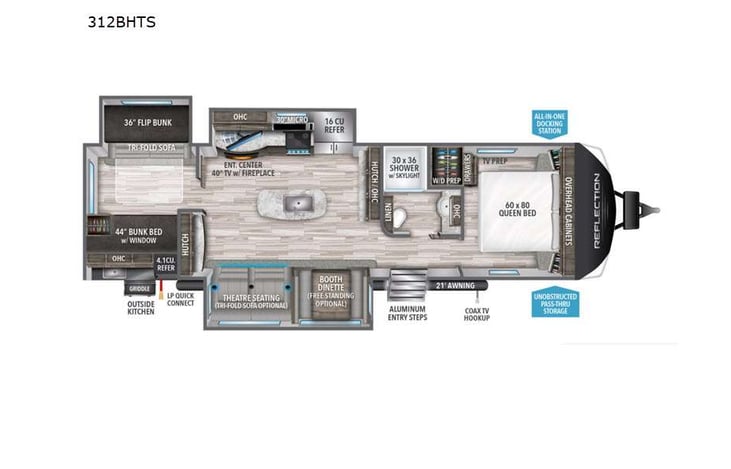 Representative floor plan provided by a trusted RVshare partner.