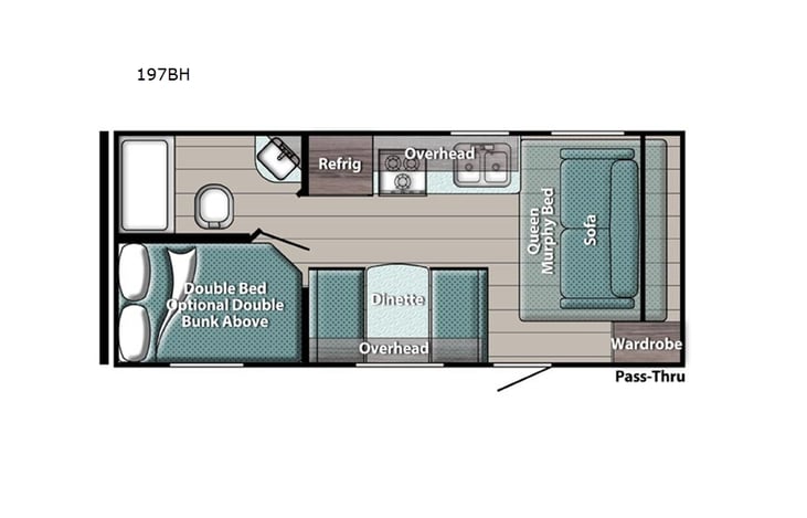 Representative floor plan provided by a trusted RVshare partner.